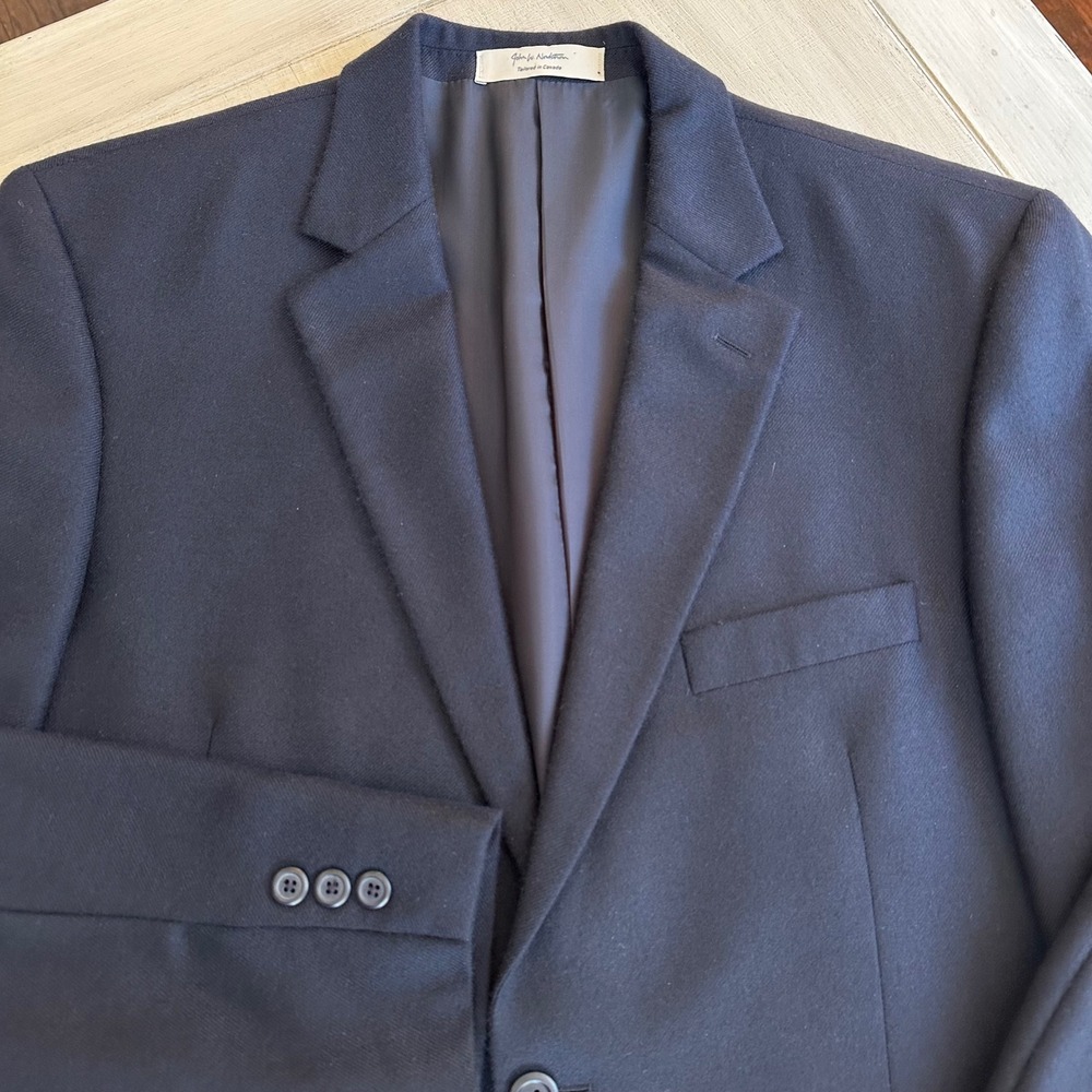 John W. Nordstrom‎ Loro Piana Cashmere Blazer Mens 44 L-T Navy Blue Wool Tall